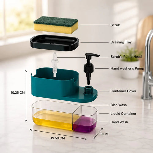 3-in-1 Soap Dispenser with Sponge Holder