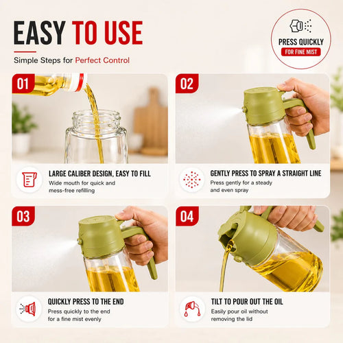 2 in 1 Oil Spray Bottle & Oil Dispenser