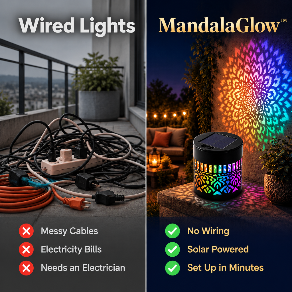 MandalaGlow™ - Solar Mandala Projector Light