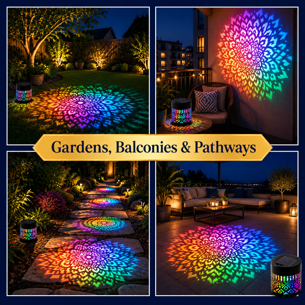 MandalaGlow™ - Solar Mandala Projector Light